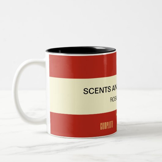 Gepersonaliseerd Boo Beer Book Hoesje - Cranberry Tweekleurige Koffiemok (Links)