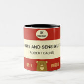 Gepersonaliseerd Boo Beer Book Hoesje - Cranberry  Tweekleurige Koffiemok (Center)