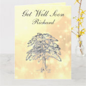 Gepersonaliseerd boomontwerp Get Well Kaart (Gele Bloem)