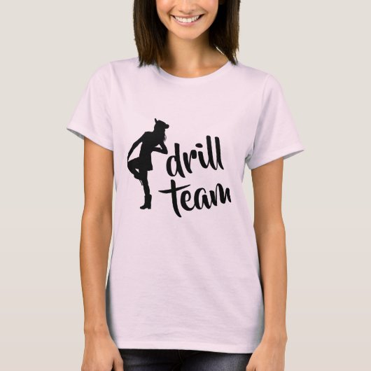 Gepersonaliseerd boor team meisje t-shirt (Voorkant)