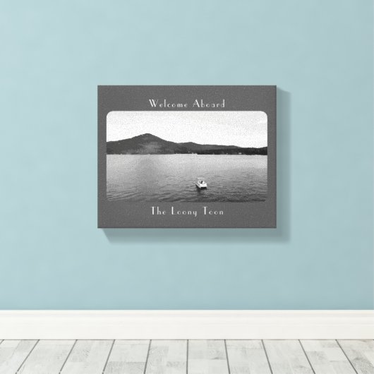 Gepersonaliseerd bootdecor grijs ponton canvas afdruk (Insitu (Houten vloer))