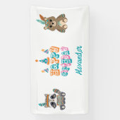 Gepersonaliseerd bos "Happy Birthday"-banner Spandoek (Verticaal)