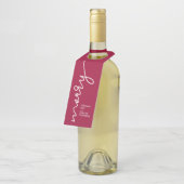 Gepersonaliseerd Bourgogne Red | Snel kerstscript Flessenhanger (Schuin)