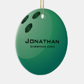 Gepersonaliseerd Bowling Ball-Ornament Keramisch Ornament (Rechts)