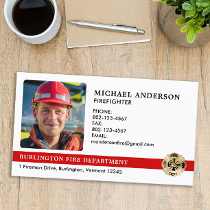 Gepersonaliseerd brandweer Logo brandweerman foto Visitekaartje