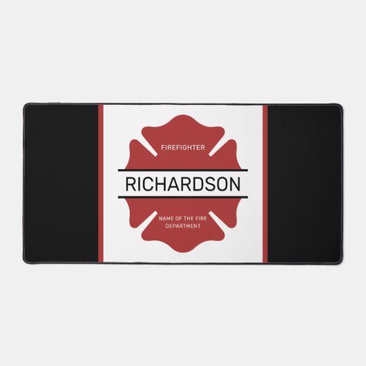 Gepersonaliseerd brandweerman rood Logo symbool Bureaumat (Voorkant)