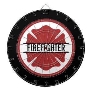 Gepersonaliseerd brandweerman rood Logo symbool Dartbord
