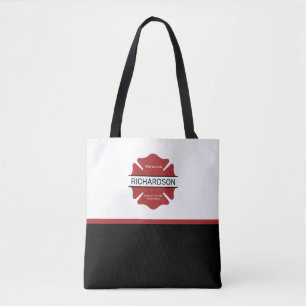 Gepersonaliseerd brandweerman rood Logo symbool Draagtas