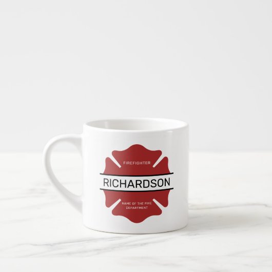 Gepersonaliseerd brandweerman rood Logo symbool Espresso Kop (Links)
