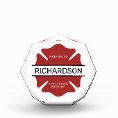 Gepersonaliseerd brandweerman rood Logo symbool Fotoblokken (Voorkant)