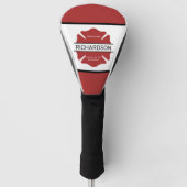Gepersonaliseerd brandweerman rood Logo symbool Golfheadcover (Voorkant)