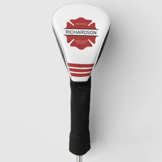 Gepersonaliseerd brandweerman rood Logo symbool Golfheadcover (Voorkant)