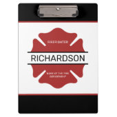 Gepersonaliseerd brandweerman rood Logo symbool Klembord (Voorkant)