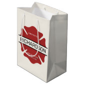 Gepersonaliseerd brandweerman rood Logo symbool Medium Cadeauzakje (Achterkant Gekanteld)