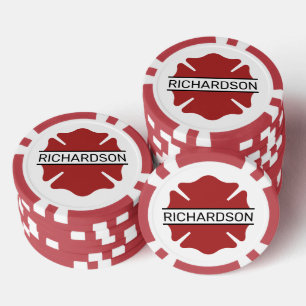 Gepersonaliseerd brandweerman rood Logo symbool Poker Chips