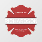Gepersonaliseerd brandweerman rood Logo symbool Raamsticker (Vel)