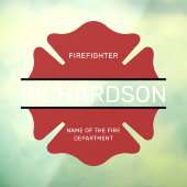 Gepersonaliseerd brandweerman rood Logo symbool Raamsticker (Vel 3)