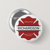 Gepersonaliseerd brandweerman rood Logo symbool Ronde Button 5,7 Cm (Voorkant /achterkant)