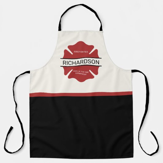 Gepersonaliseerd brandweerman rood Logo symbool Schort (Voorkant)