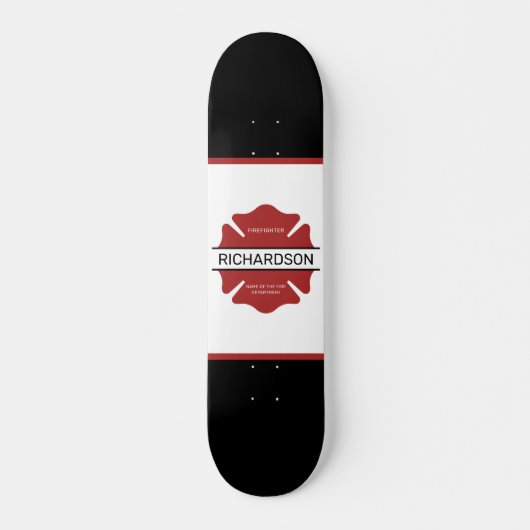 Gepersonaliseerd brandweerman rood Logo symbool Skateboard (Voorkant)