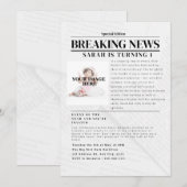 Gepersonaliseerd Breaking News: Kind verjaardagsfe Kaart (Voorkant / Achterkant)