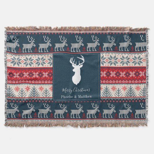 Gepersonaliseerd breipatroon Kerstmis Deken (Voorkant)