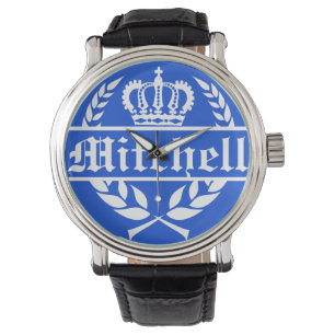 Gepersonaliseerd Bretagneblauw Horloge