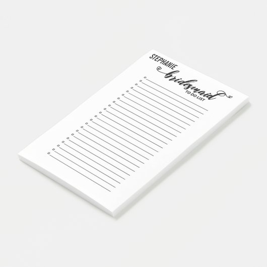 Gepersonaliseerd Bridesmaid om een weddenschap aan Post-it® Notes (Schuin)