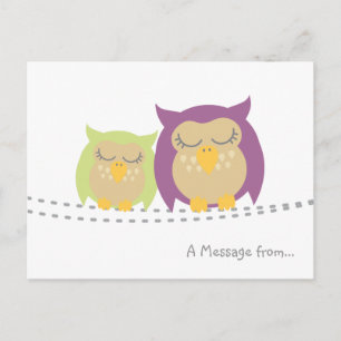 Gepersonaliseerd Briefkaart Kawaii Owl