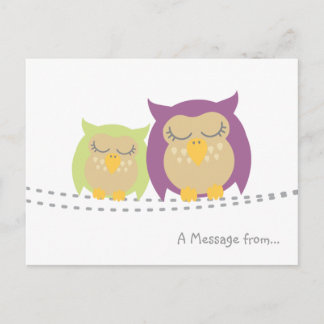 Gepersonaliseerd Briefkaart Kawaii Owl