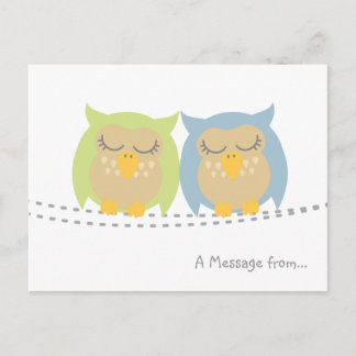 Gepersonaliseerd Briefkaart Kawaii Owl