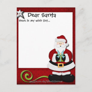 Gepersonaliseerd Briefkaart - Wish List Red