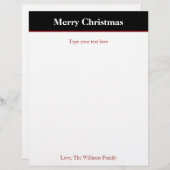 Gepersonaliseerd Briefpapier voor kerstfeestdagen  (Voorkant / Achterkant)