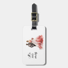 Gepersonaliseerd bruidspaar Bagagelabel