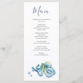 Gepersonaliseerd Bruiloft Menu Design Strand Bruil (Voorkant)