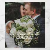 Gepersonaliseerd bruiloftsflessen wijn etiket (Enkel label)