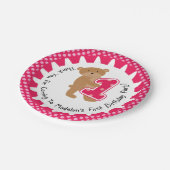 Gepersonaliseerd Bruin Beer 1e Verjaardagspapier B Papieren Bordje (Gekanteld)