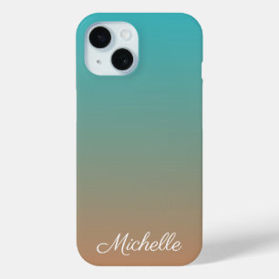 Gepersonaliseerd bruin en blauw ombre