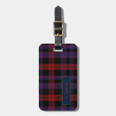 Gepersonaliseerd BRUIN Tartan Mannen Bagagelabel (Voorkant verticaal)