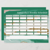 Gepersonaliseerd budget Green Marble Class Schema (Voorkant / Achterkant)