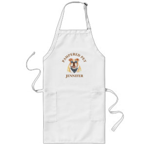 Gepersonaliseerd Bulldog Pet Groomer Apron Lang Schort
