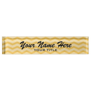 Gepersonaliseerd bureaunaambord met chevronpatroon naambordje