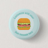 Gepersonaliseerd Burger Ronde Button 3,2 Cm (Voorkant)
