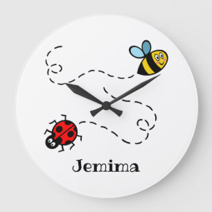 Gepersonaliseerd busachtig Bumblebee Ladybird Patt Grote Klok