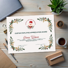 Gepersonaliseerd Business Holiday Employee Award
