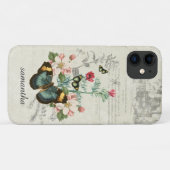 Gepersonaliseerd Butterflies Wildbloemen Ephemera Case-Mate iPhone Case (Achterkant (horizontaal))