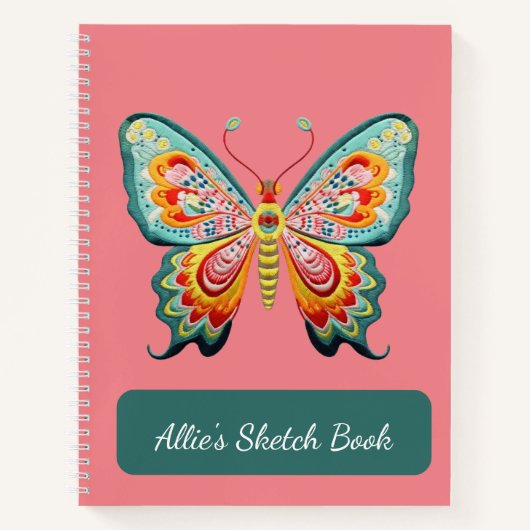 Gepersonaliseerd Butterfy Spiral Notitieboek (Voorkant)