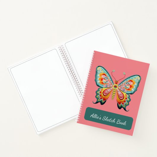 Gepersonaliseerd Butterfy Spiral Notitieboek (Binnen)