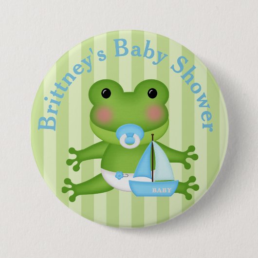 Gepersonaliseerd Button van kikkerBaby shower (Voorkant)