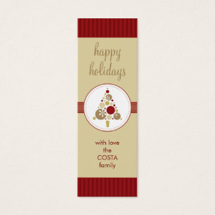 GEPERSONALISEERD CADEAU LABEL :: modern spotty tre Mini Visitekaartjes